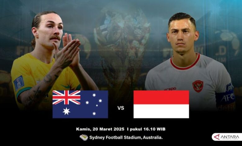 Head to head reuni Negara Indonesia vs Australia