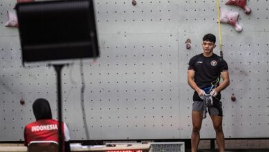 Skuad regu panjat tebing Negara Negara Indonesia untuk IFSC World Cup Bali 2025